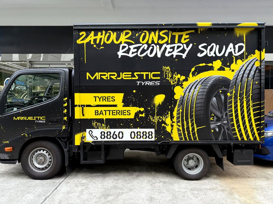 Mrrjestic Tyres 24-hour on-site recovery truck